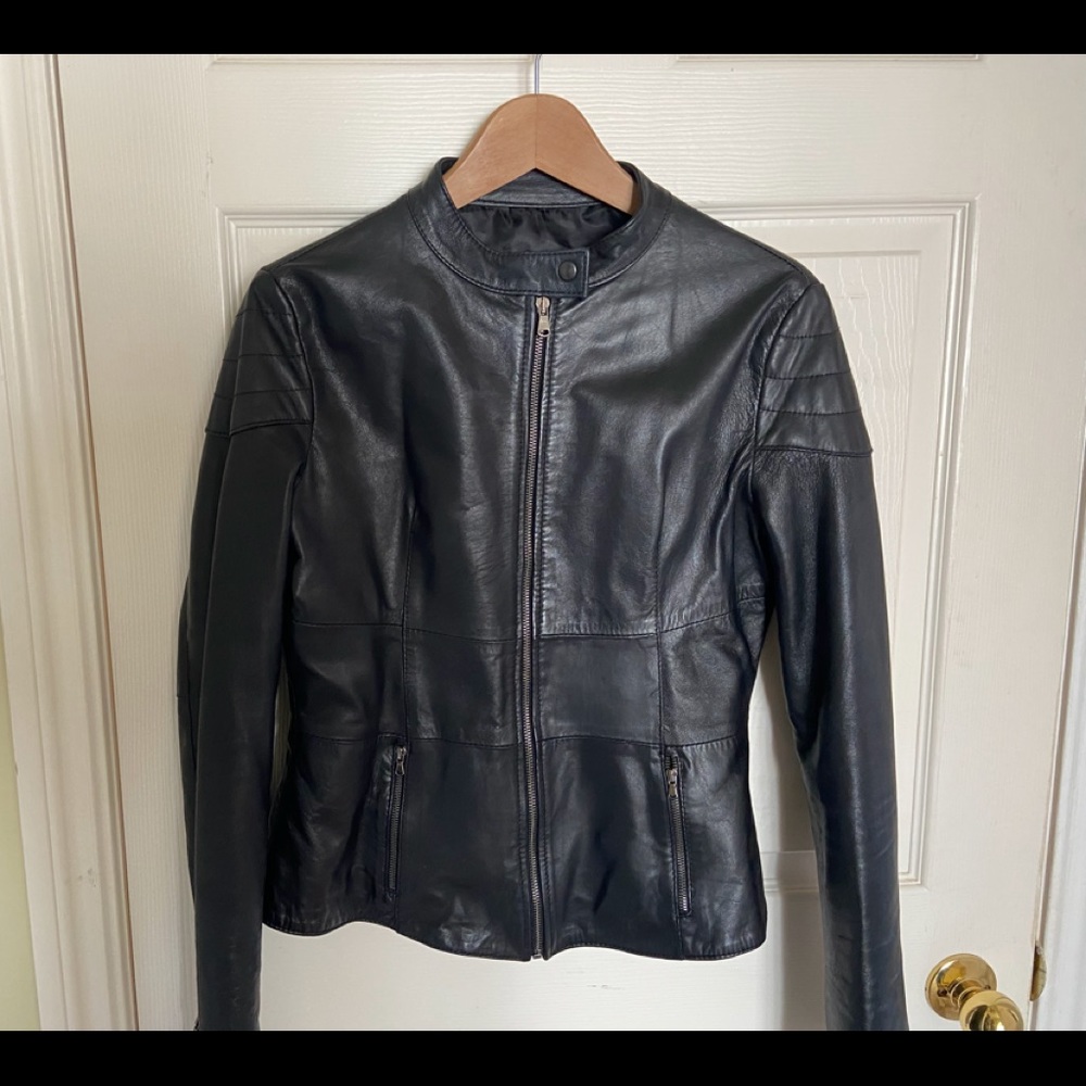 Italian leather moto-style jacket. No stains, scratches or tears